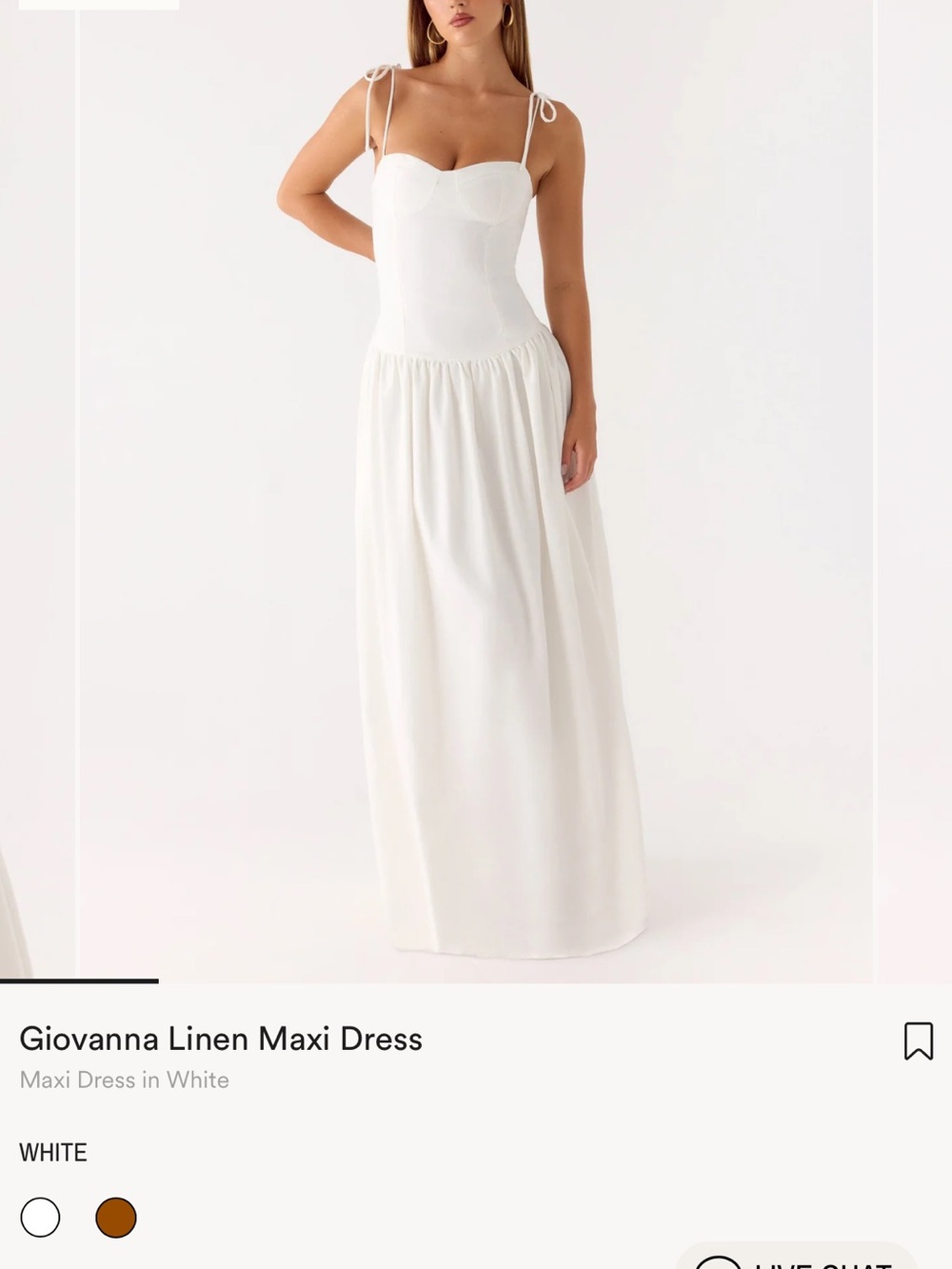 Peppermayo Linen Maxi Dress in White NWT Size 4 US